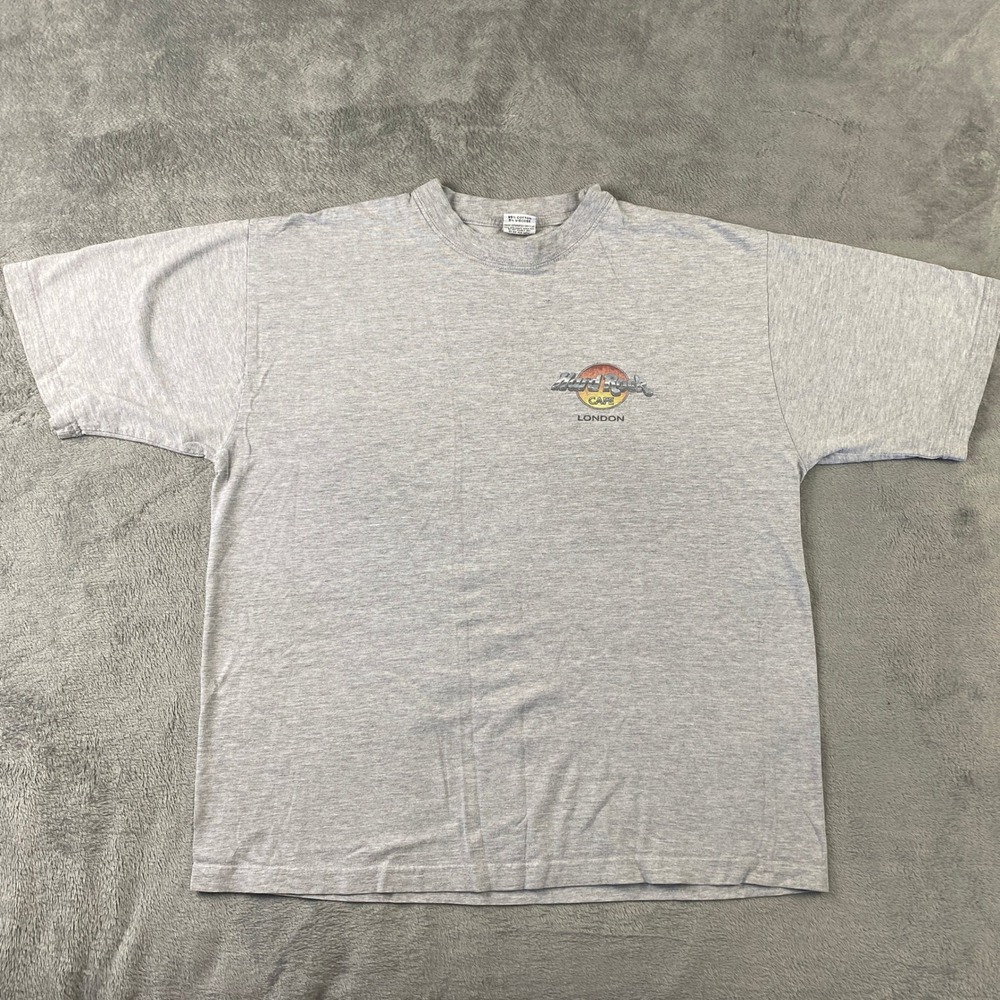 Hard Rock Cafe London T-Shirt Men XL Grey Evolution of Rock 2000 Graphic Tee VTG